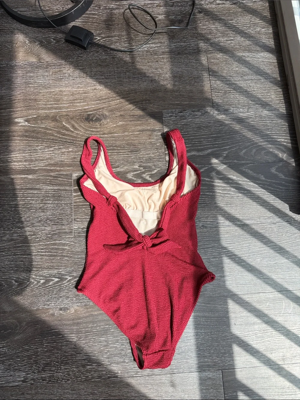 Kona Sol Ribbed One-Piece Swimsuit - Burgundy